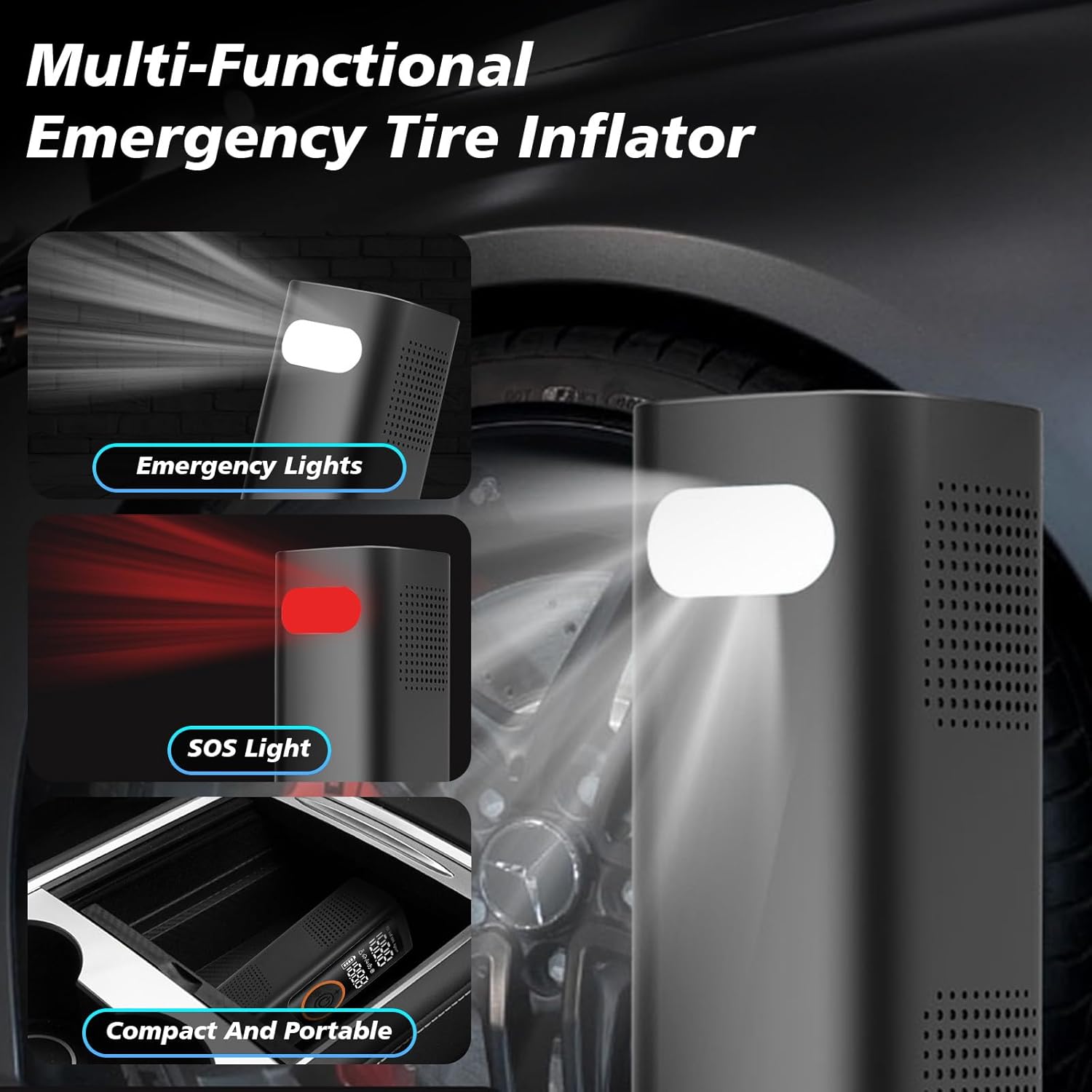 Portable Car Tire Inflator – 150 PSI Air Compressor with Digital LCD Display Souq Al Riyad