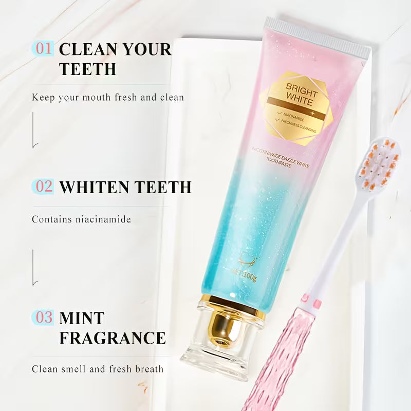 Oralhoe Nicotinamide Dazzle White Toothpaste – Whitening & Fresh Breath Toothpaste with Niacinamide | 100g Daily Oral Care Gel