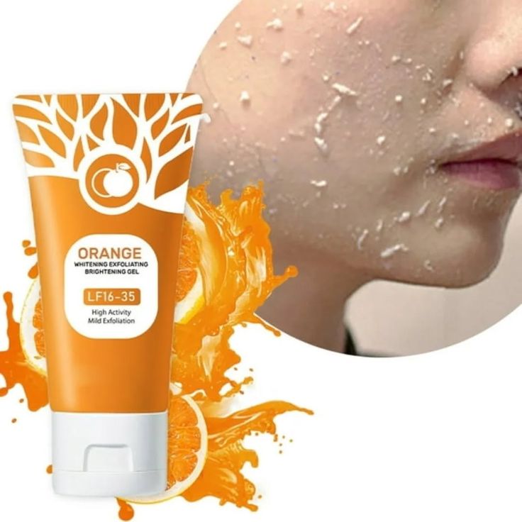 Orange Brightening Exfoliating Gel – Deep Cleansing Face Peeling Gel for Dead Skin Removal & Instant Glow – Smooth Radiant Skin