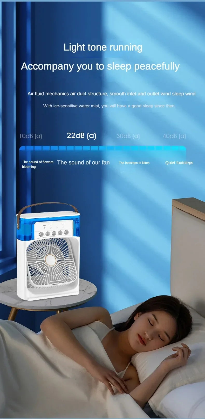 Portable Ice Cooling Fan Air Cooler – USB Rechargeable Mini AC Fan with Water Tank & 3-Speed Cooling for Home, Office & Bedroom