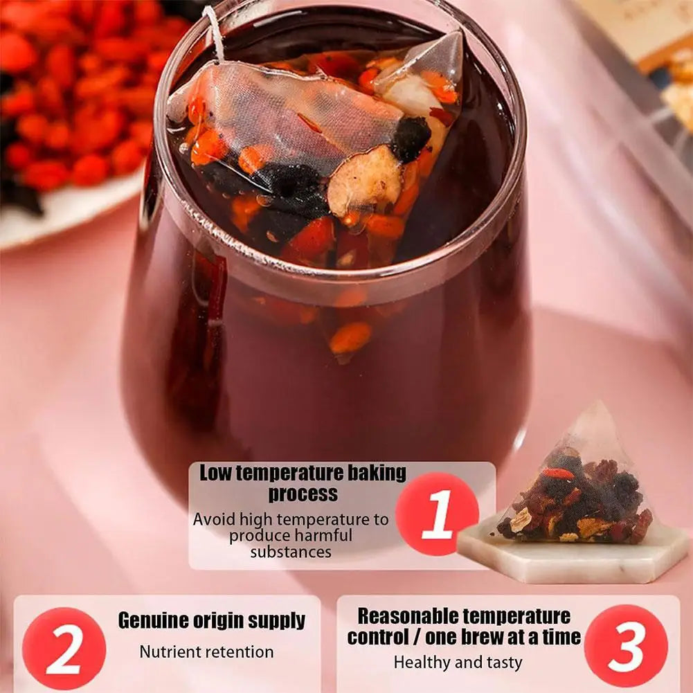 Natural Ginseng Five Treasure Tea Bags – Herbal Blend with Goji Berry, Red Dates & Botanical Ingredients