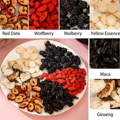 Natural Ginseng Five Treasure Tea Bags – Herbal Blend with Goji Berry, Red Dates & Botanical Ingredients