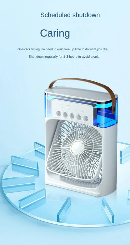 Portable Ice Cooling Fan Air Cooler – USB Rechargeable Mini AC Fan with Water Tank & 3-Speed Cooling for Home, Office & Bedroom