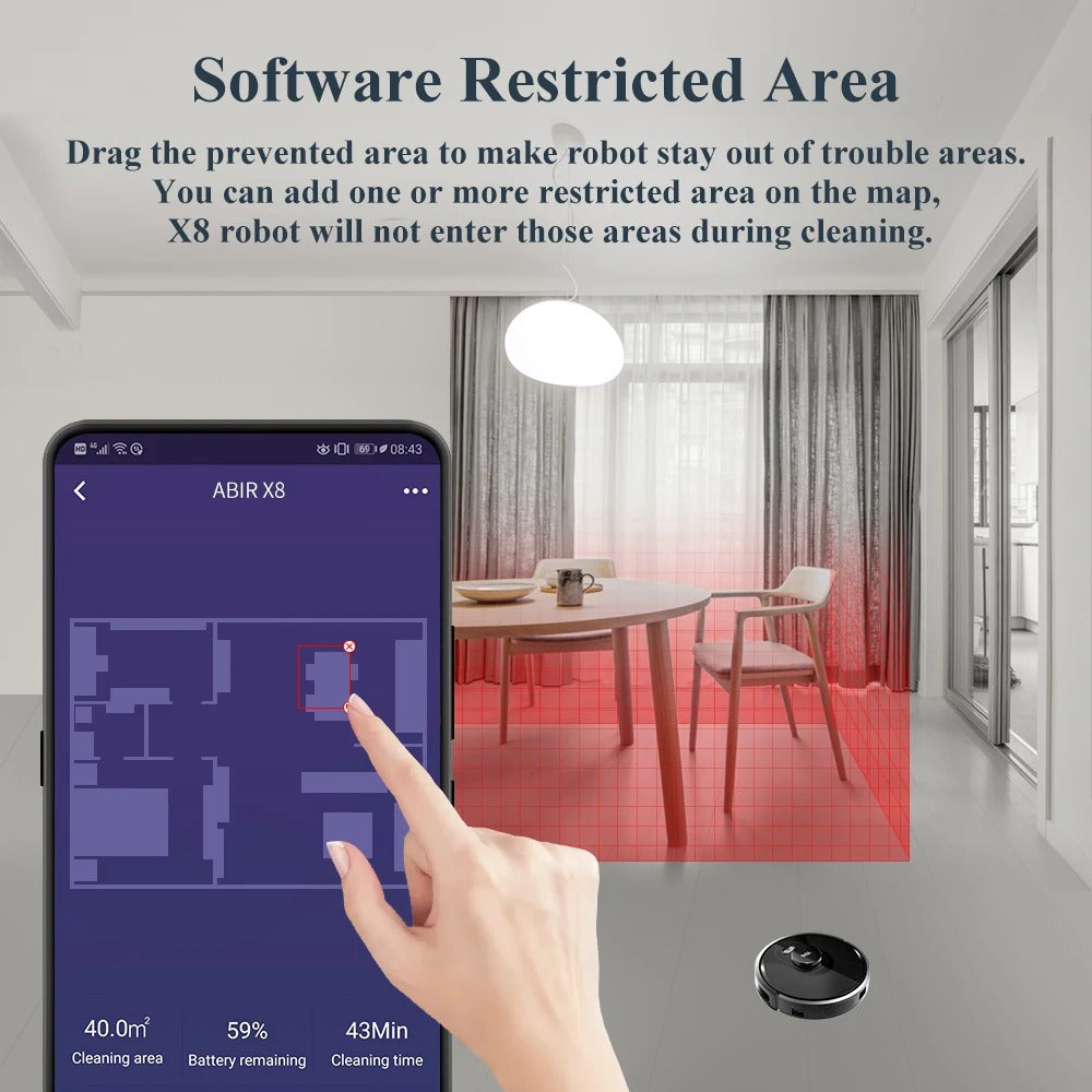 X8 Robot Vacuum Cleaner ,Laser System Souq Al Riyad