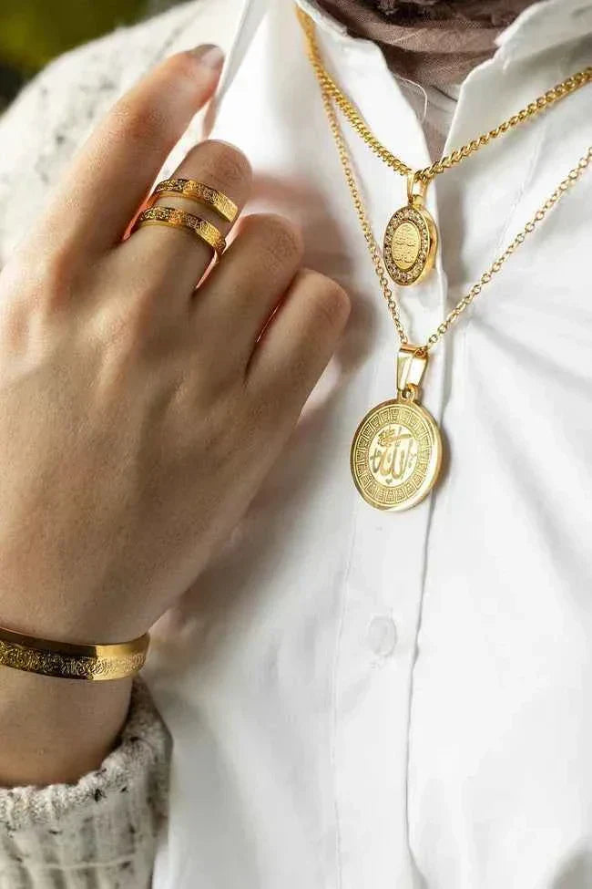 Ayatul Kursi Spiral Ring – Adjustable Islamic Calligraphy Ring | Arabic Engraved Quran Verse Jewelry for Daily Wear